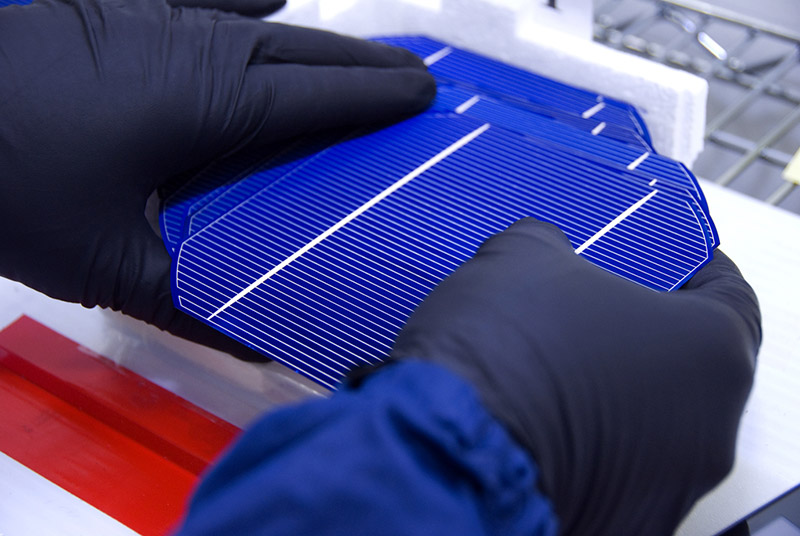 a finished silicon wafer for solar panel