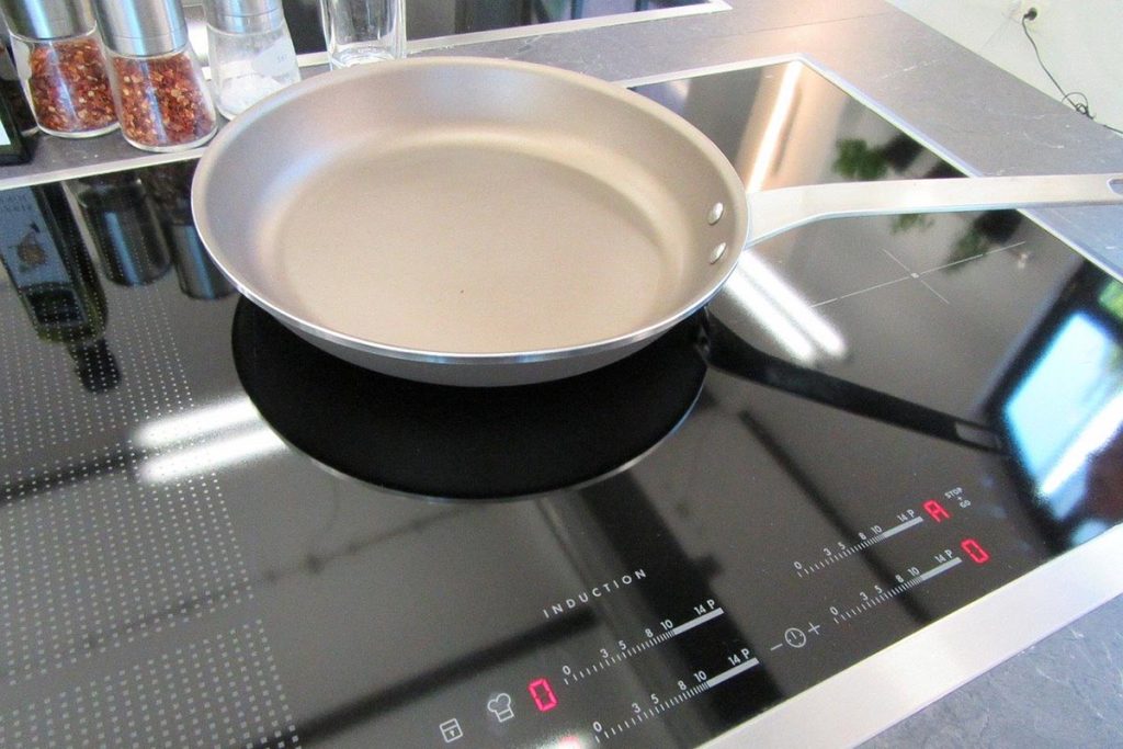 a pan on an induction stove
