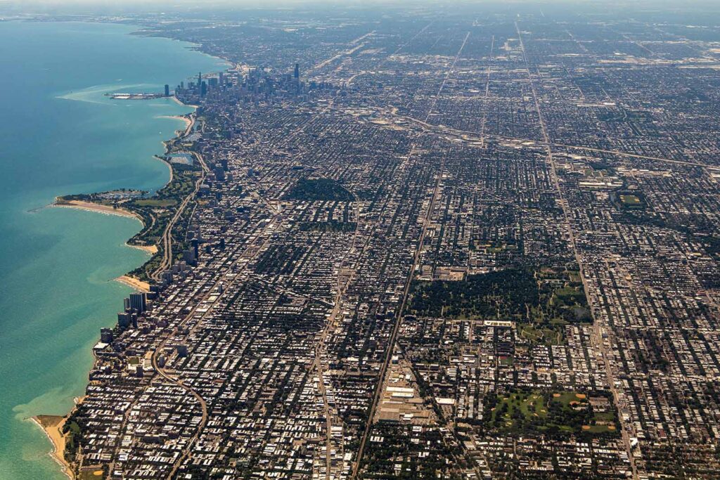 aerial view of Chicago