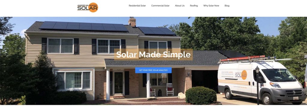 American Sentry Solar homepage