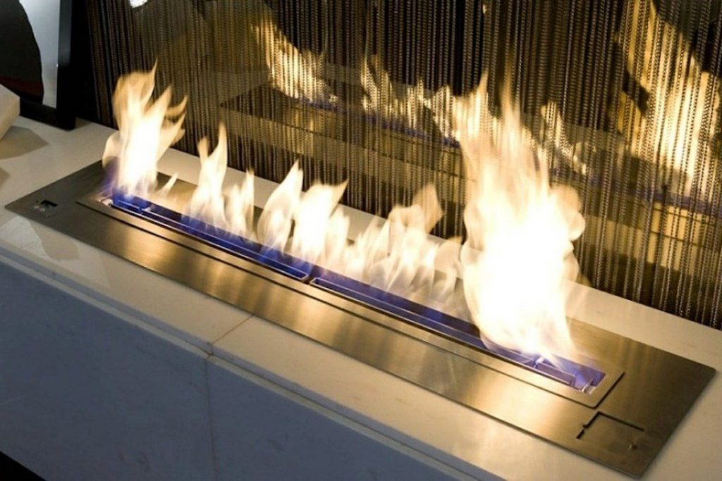 ethanol burning fireplace