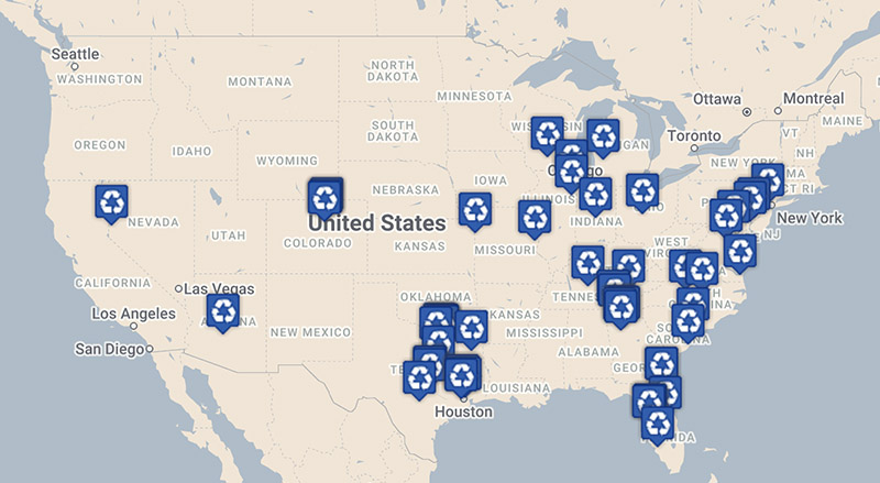 Carpet America Recovery Effort’s collector finder map