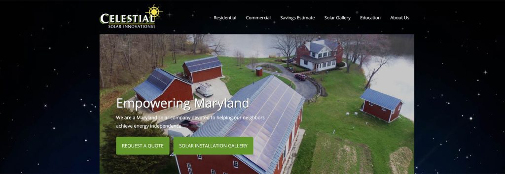 Celestial Solar Innovations homepage