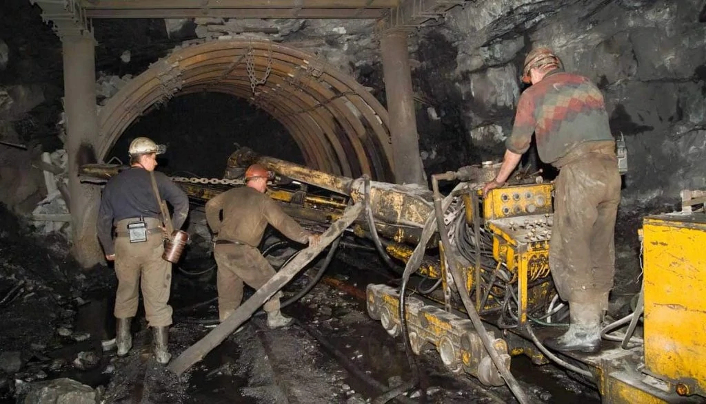 coal miners at the underground coal mine