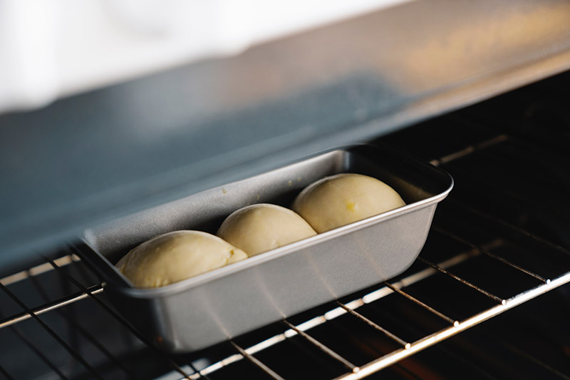 dough inside the oven