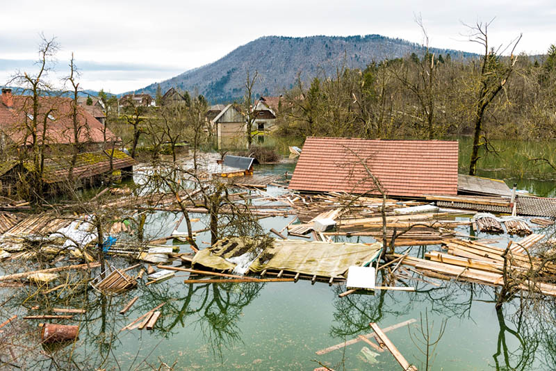 flooded houses