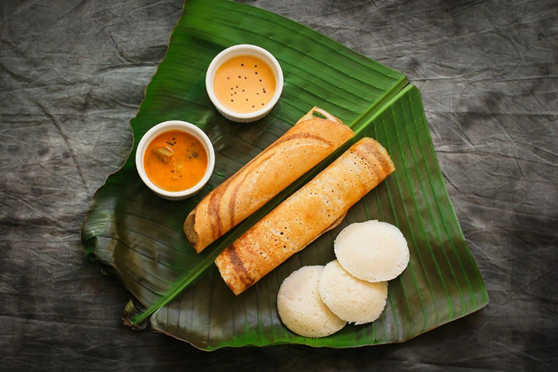 food served on a banana leaf