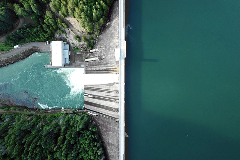 aerial view of the hydroelectric power