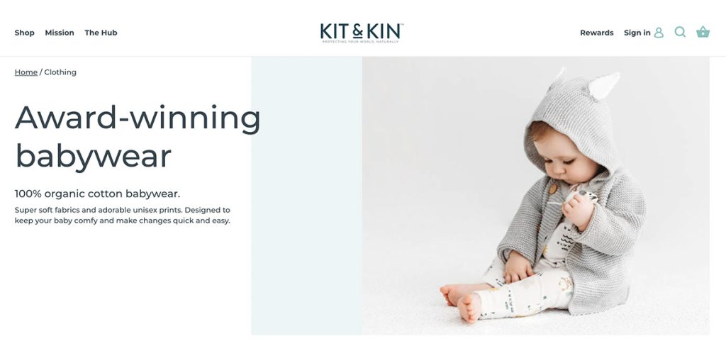 Kit & Kin homepage