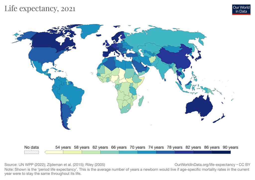 life expectancy map