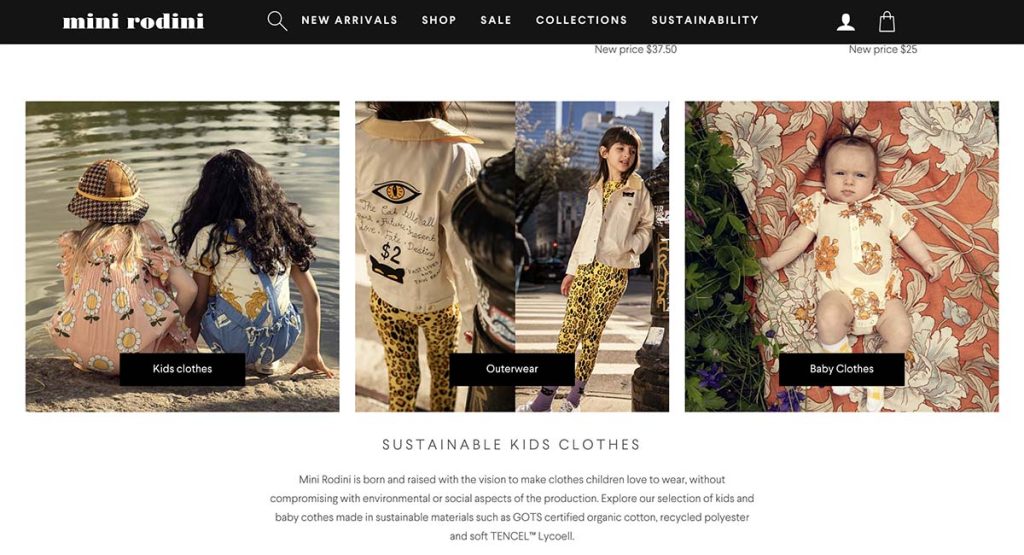 Mini Rodini homepage