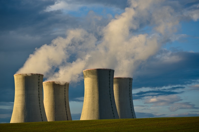 steam from the nuclear plant