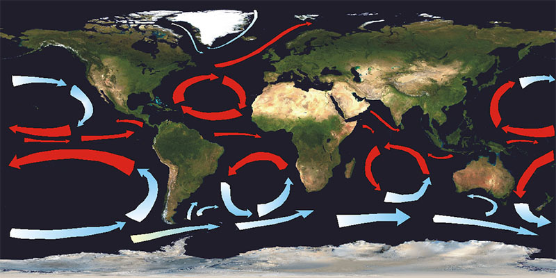 Ocean currents map