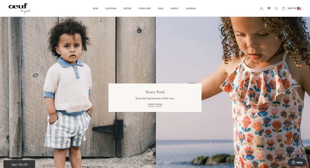 Oeuf homepage screenshot