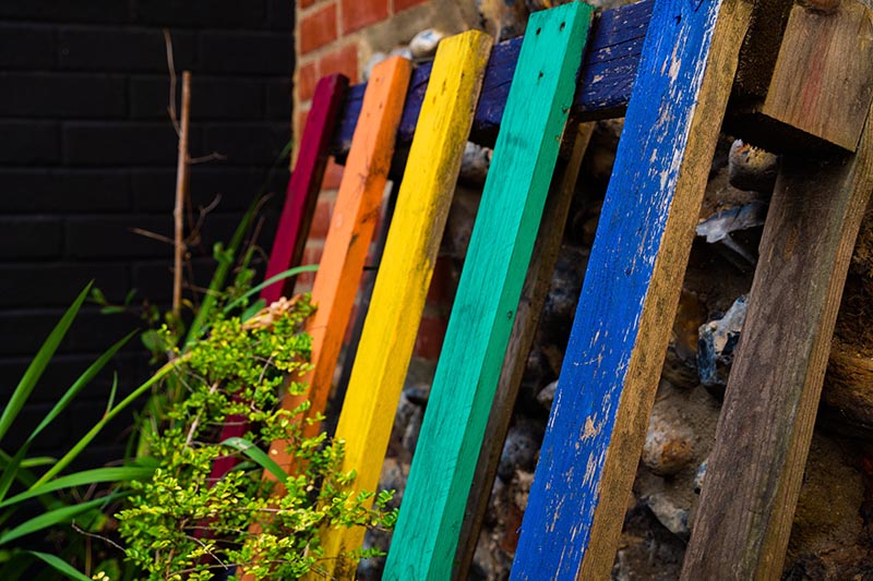 multicolor painted wood pallet
