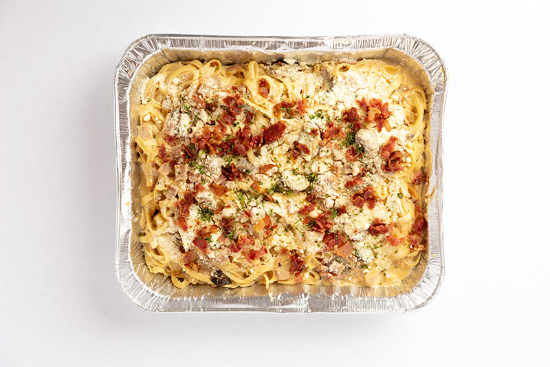 pasta in aluminum container