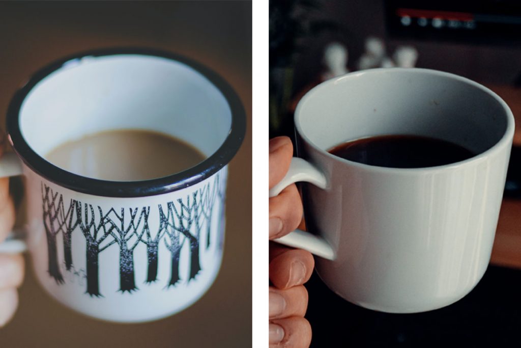 Porcelain enamel vs ceramic cup