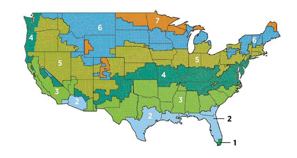 US R-Value Climate Zone Map