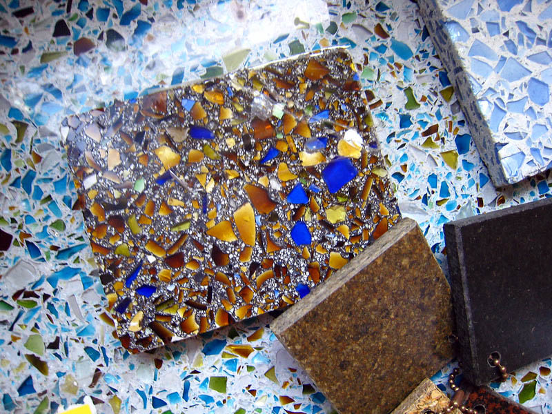 recycled glass terrazzo tiles