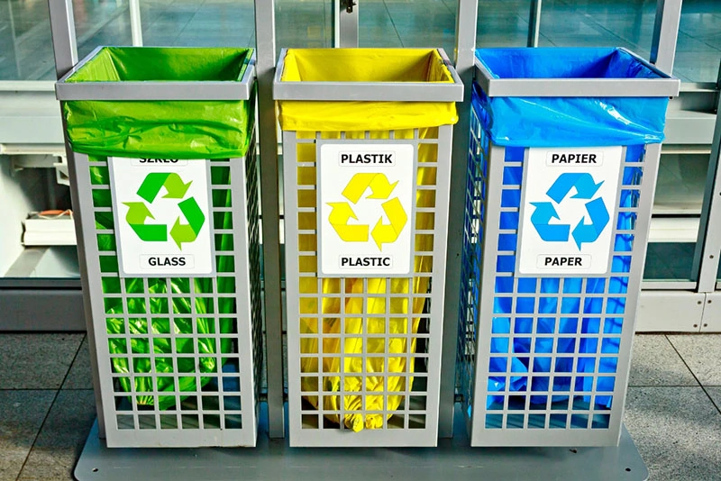 recycling bins
