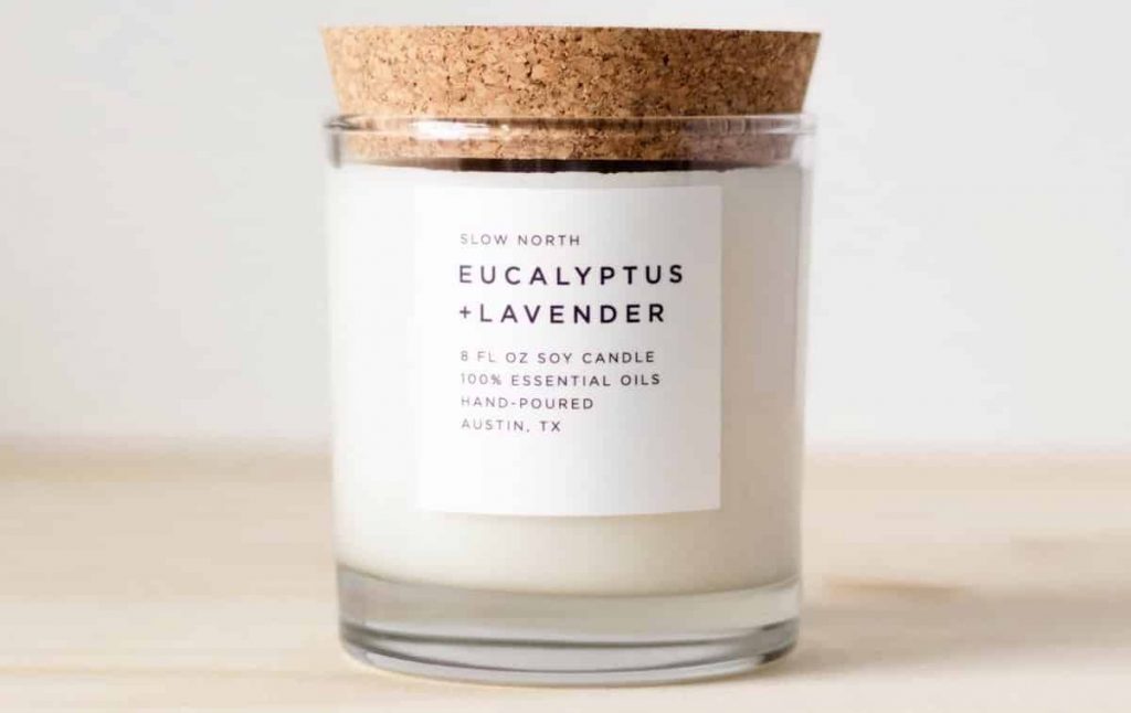 Slow North Eucalyptus and Lavender candle