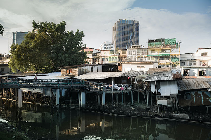 slums on the river bank
