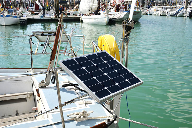 solar panel on a boat