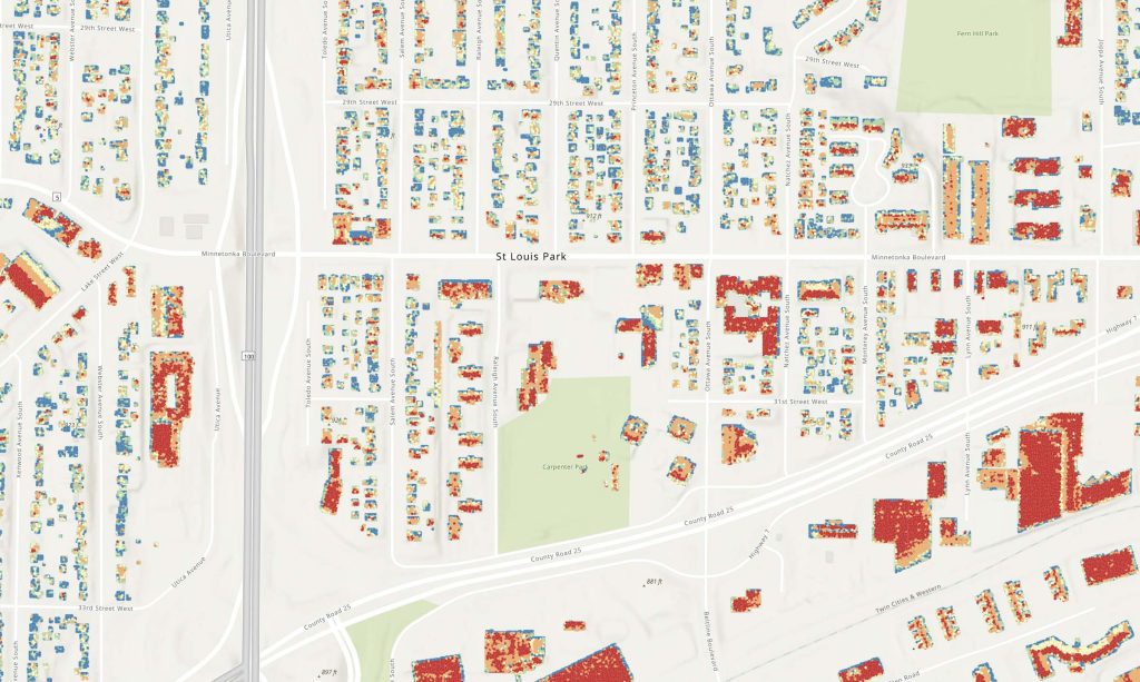 St. Louis Park Solar Suitability map