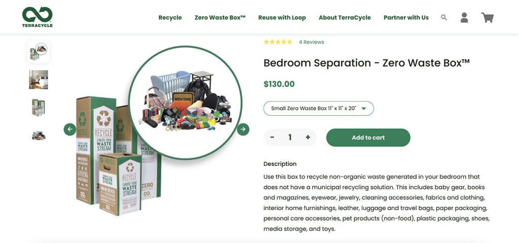 terracycle bedroom separation zero waste box