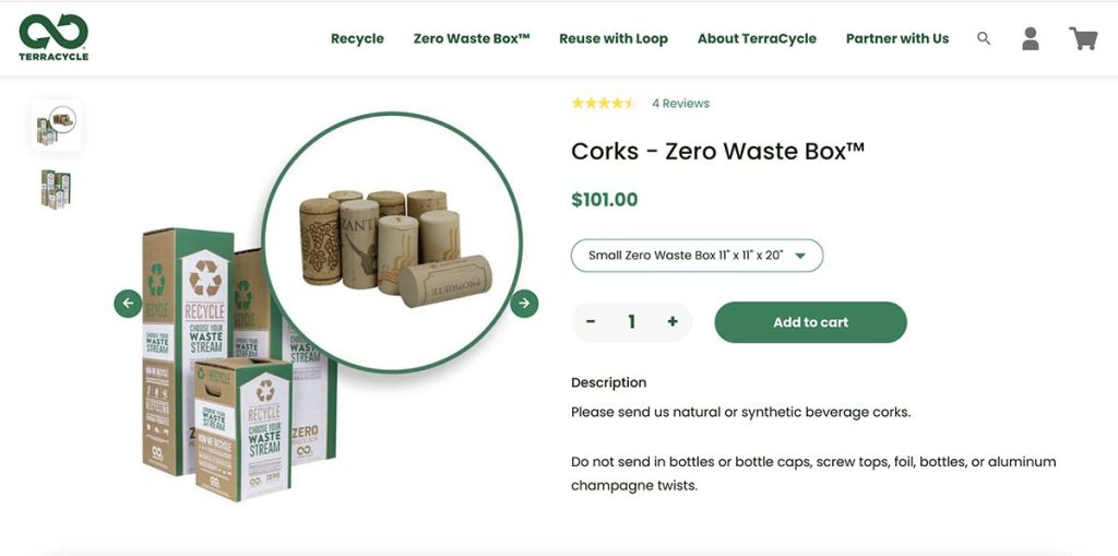 terracycle corks zero waste box