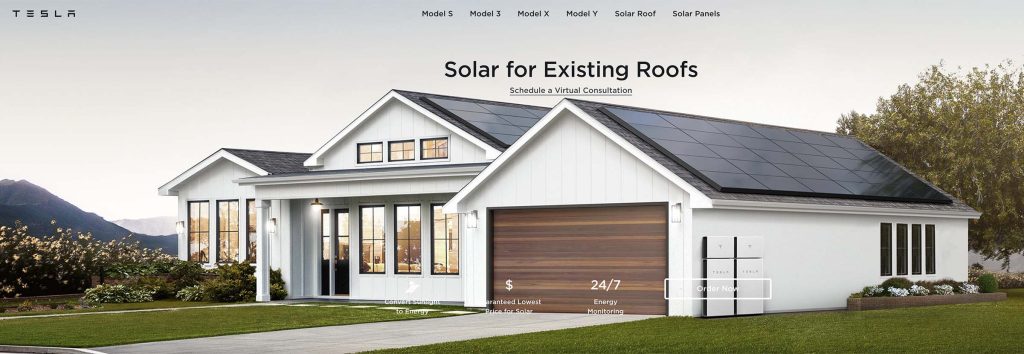 Tesla Energy homepage