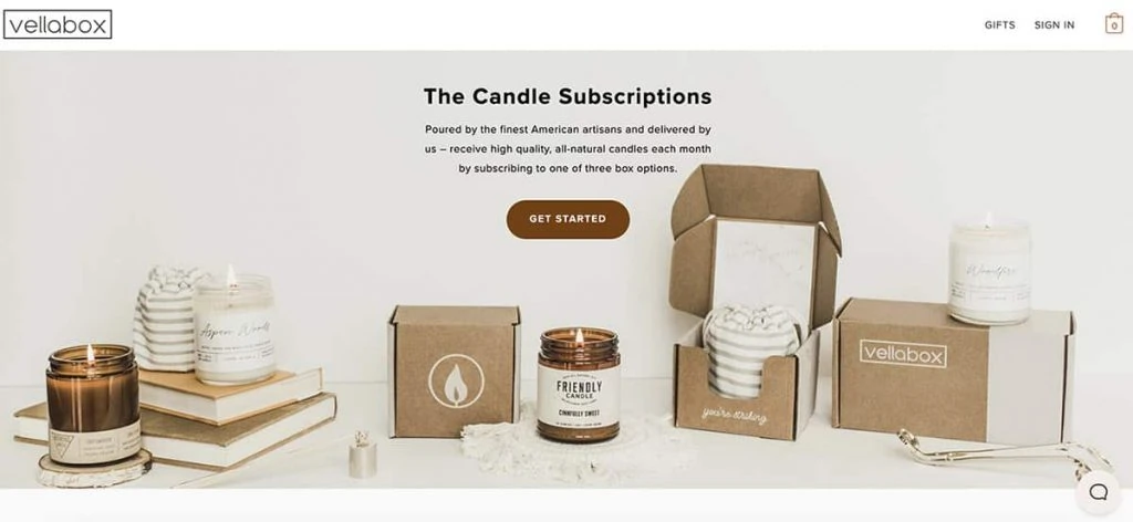 Vellabox candles home page