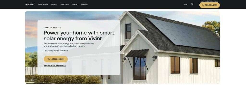 Vivint Solar homepage