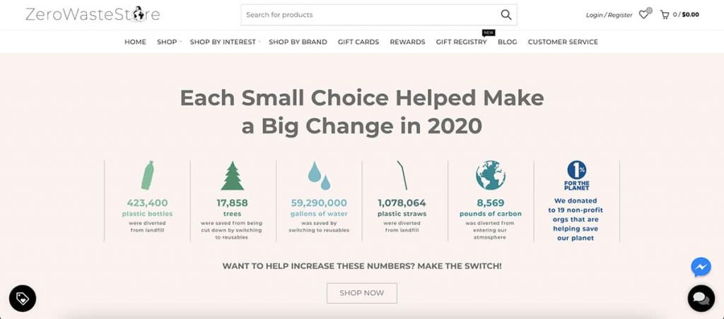 zero waste store home page