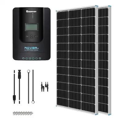 200 Watt 12 Volt Monocrystalline Solar Starter Kit w/ MPPT Charge Controller