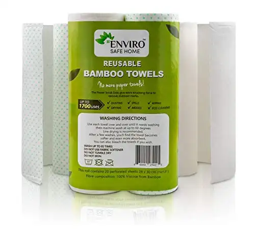 Bamboo Reusable Paper Towels - 2 Rolls