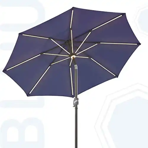 BLUU 9 FT Solar LED Patio Umbrella
