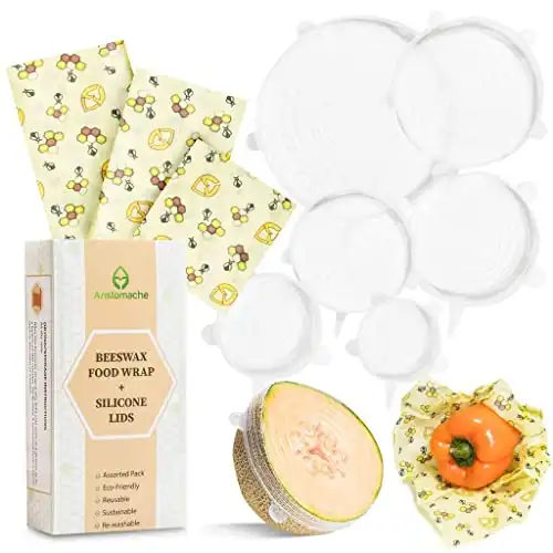 Aristomache Beeswax Wraps and Silicone Lids Set
