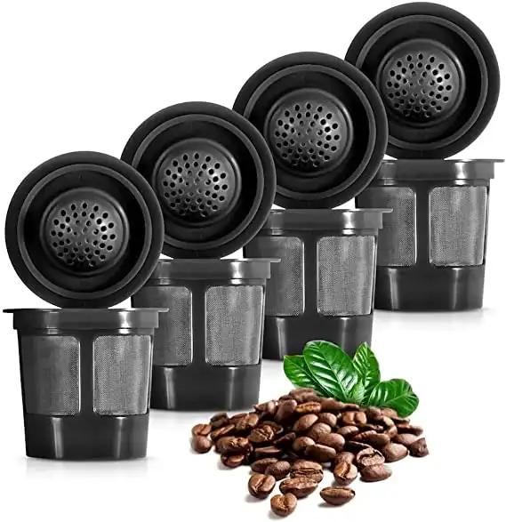 K&J Reusable Filter Cups Compatible with Keurig 1.0 K-Cups