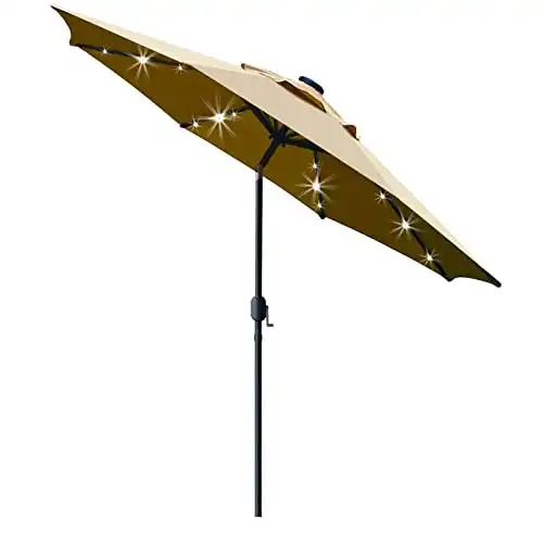 Sunnyglade 9-foot Solar 24 LED Lighted Patio Umbrella