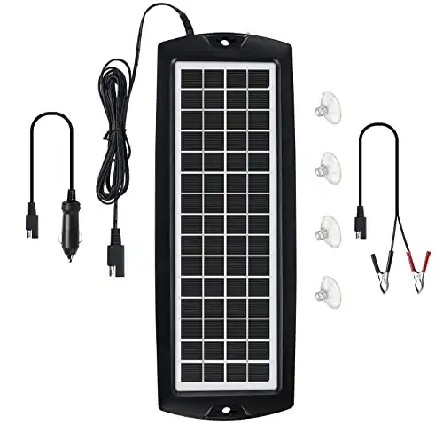 Sunway 12V 5W Solar Car Battery Trickle Charger & Maintainer