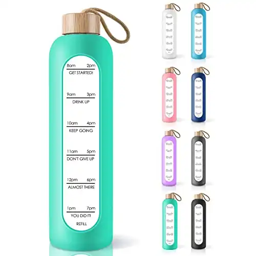 PROBTTL 32 Oz Borosilicate Glass Water Bottle