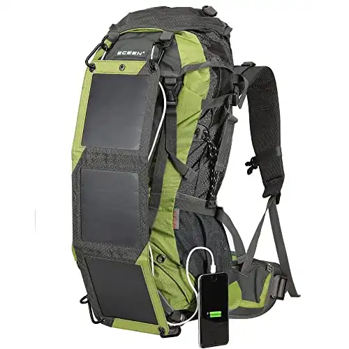 ECEEN Solar Hiking Backpack with Solar Charger Panel and Battery Pack