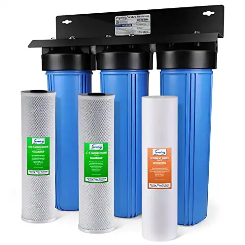 iSpring 3-Stage Whole House Water Filtration System With Sediment and Carbon Block Filters