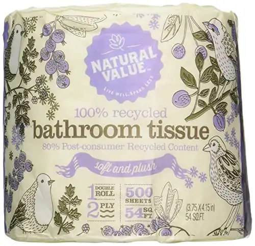 Natural Value 100% Recycled Bathroom Tissue