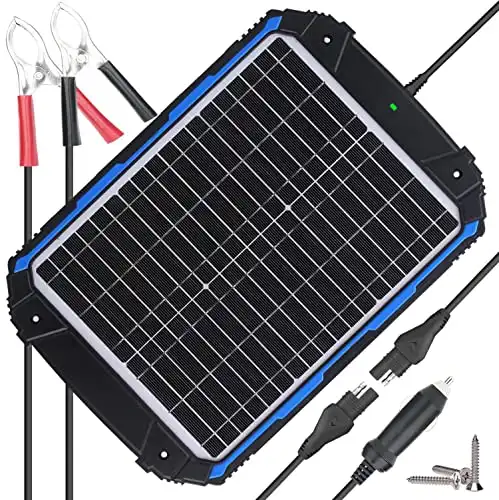 SUNER POWER Waterproof 12V 20W Solar Battery Charger & Maintainer