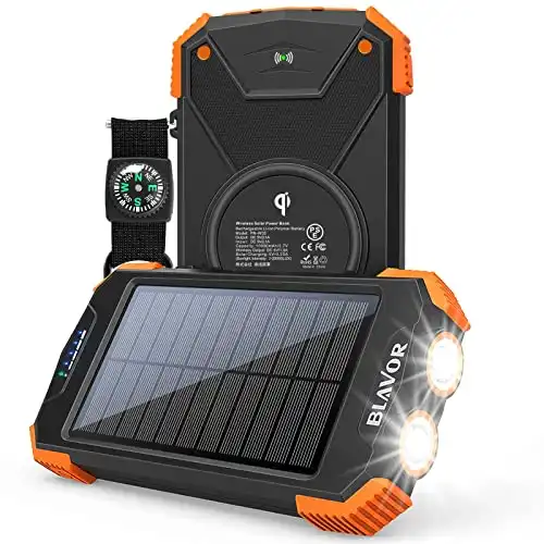 BLAVOR Solar 10,000mAh Portable Power Bank