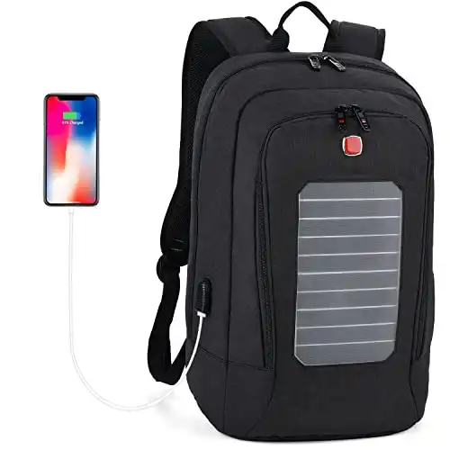 Fanspack Solar Powered Backpack with USB Charging Port